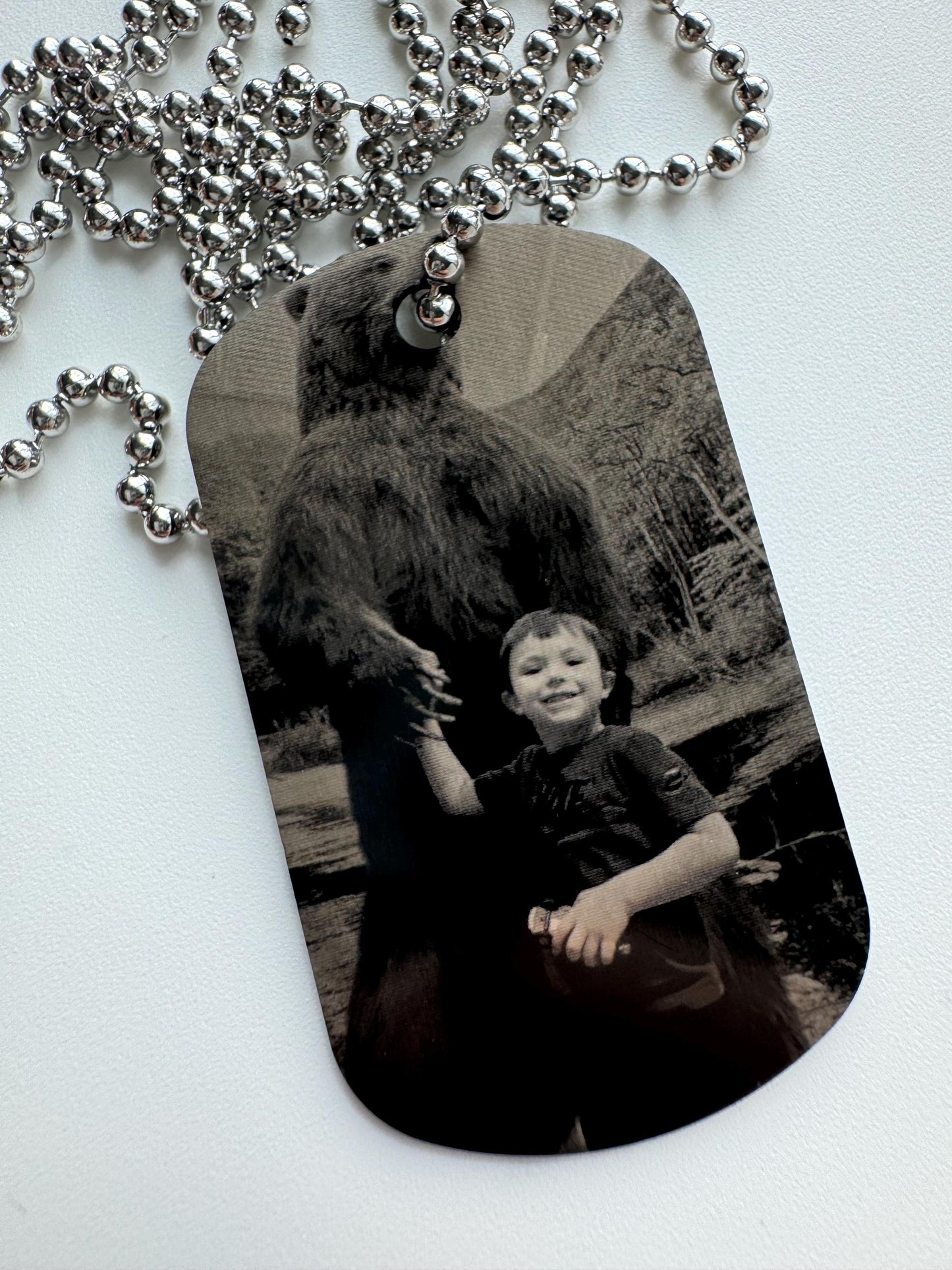Photo Militay Dog Tag - Photo Gift, Personalized Necklace, Personalized Keychain, Photo Necklace, Custom Text Necklace, Personalized Gift