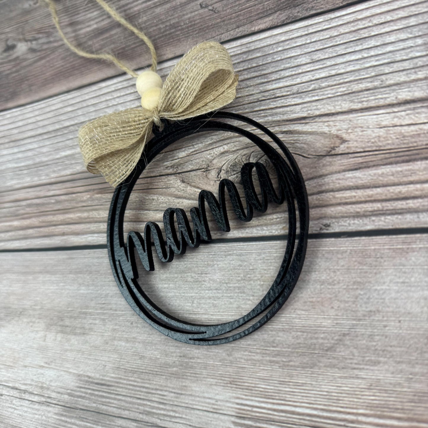 Mama Rear View Mirror Car Charm Ornament, Auto Jewelry, Wooden Car Charm, Car Decor, Custom Car Decor, Custom Rear View Mirror Charm