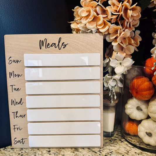 Meal Planning Dry Erase Board, Magnet Meal Board, Kitchen Sign, Meal Planning Dry Erase, Weekly Meals, Family Dinner Planning, Meal Planning