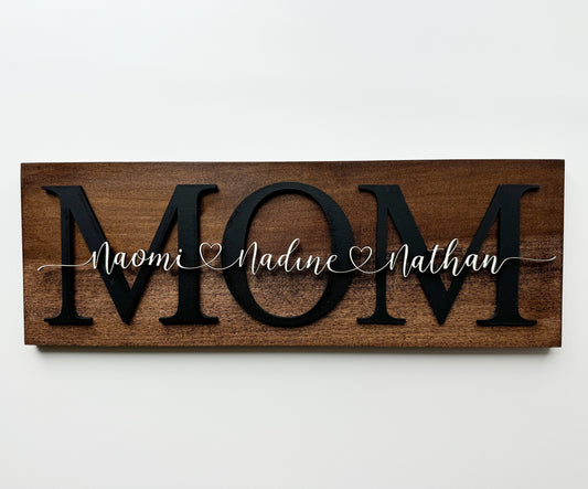 Personalized Mom Sign With Children's Names / Mother's Day Gift / Mom Sign / Family Name Signs / Personalized Sign / Wooden Family Sign
