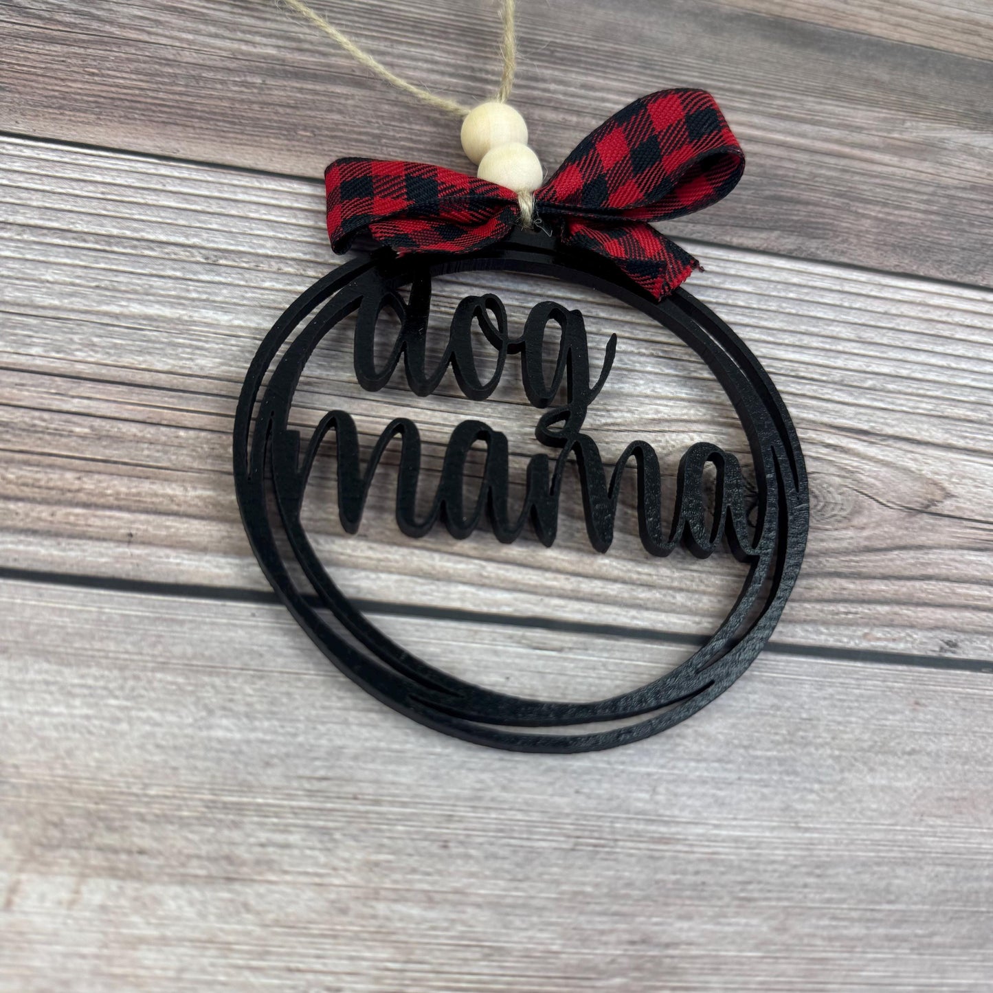 Dog Mama Rear View Mirror Car Charm Ornament, Auto Jewelry, Wooden Car Charm, Car Decor, Custom Car Decor, Custom Rear View Mirror Charm