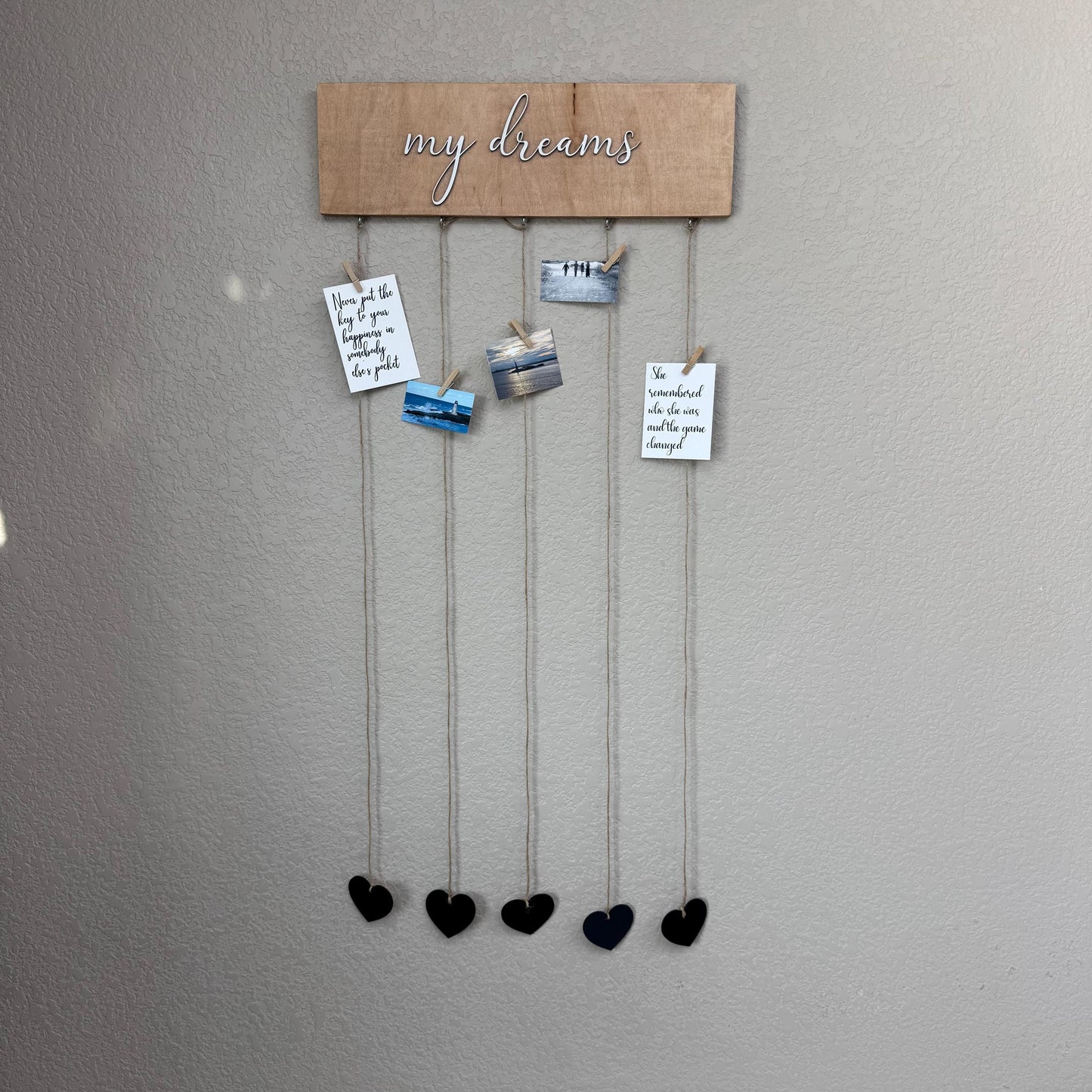 Memory Display Board Photo Clip Wall Display Collage Photo Display Board Rustic Wall Display Vision Board Wall Organizer