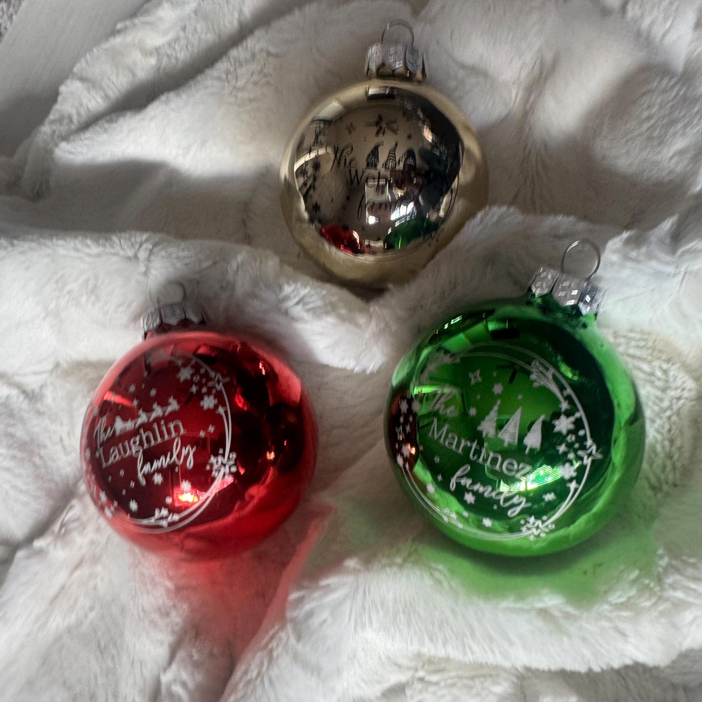 2.75 IN Custom Glass Ornament Balls, Personalized Christmas Ornament, Custom Family Christmas Ornament, Holiday Ornament, Christmas Decor