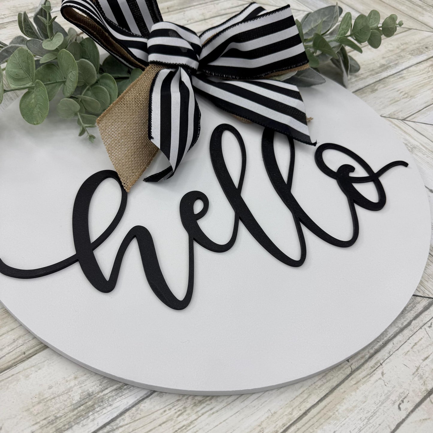 Hello Front Door Welcome Sign Large Round Front Door Sign Home Decor Front Door Decor Welcome Hanger Housewarming Gift Door Welcome Sign