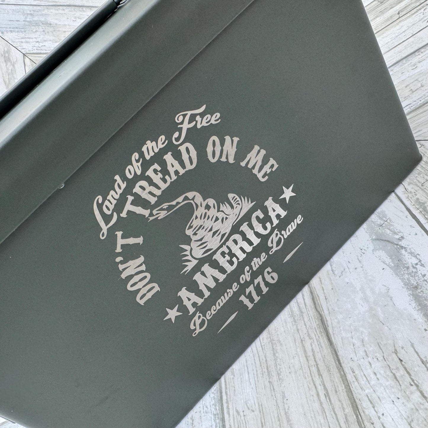 Land Of The Free Ammo Box Freedom Fathers Day Gift Custom Ammo Box Groomsmen Gifts America .50 Caliber .30 Caliber Engraved Ammo Storage Box