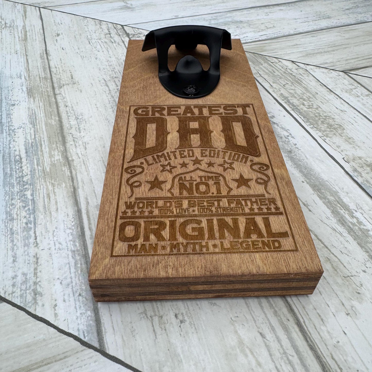 Greatest Dad Magnetic Bottle Opener, Wooden Bottle Opener Laser Engraved, New Home Gift, Wedding Favor, Gift For Him, Custom Beer Opener