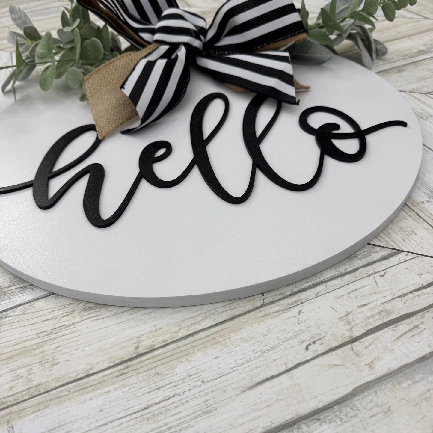 Hello Front Door Welcome Sign Large Round Front Door Sign Home Decor Front Door Decor Welcome Hanger Housewarming Gift Door Welcome Sign
