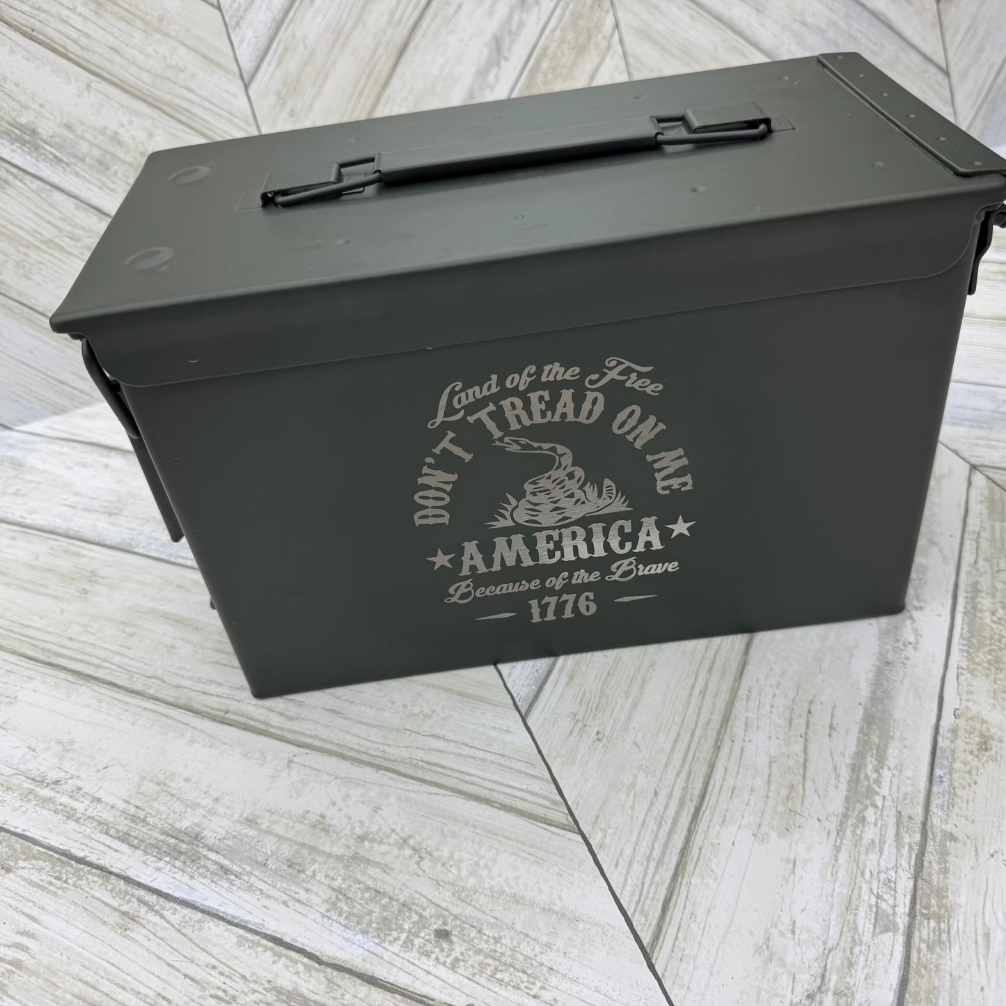 Land Of The Free Ammo Box Freedom Fathers Day Gift Custom Ammo Box Groomsmen Gifts America .50 Caliber .30 Caliber Engraved Ammo Storage Box