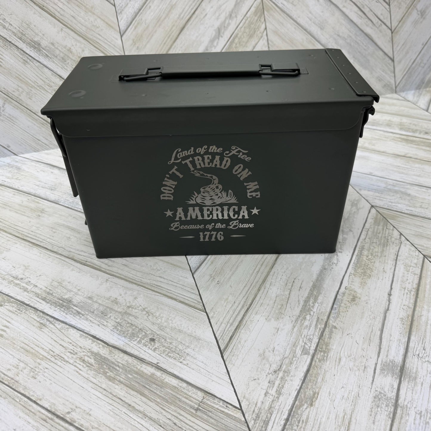 Land Of The Free Ammo Box Freedom Fathers Day Gift Custom Ammo Box Groomsmen Gifts America .50 Caliber .30 Caliber Engraved Ammo Storage Box