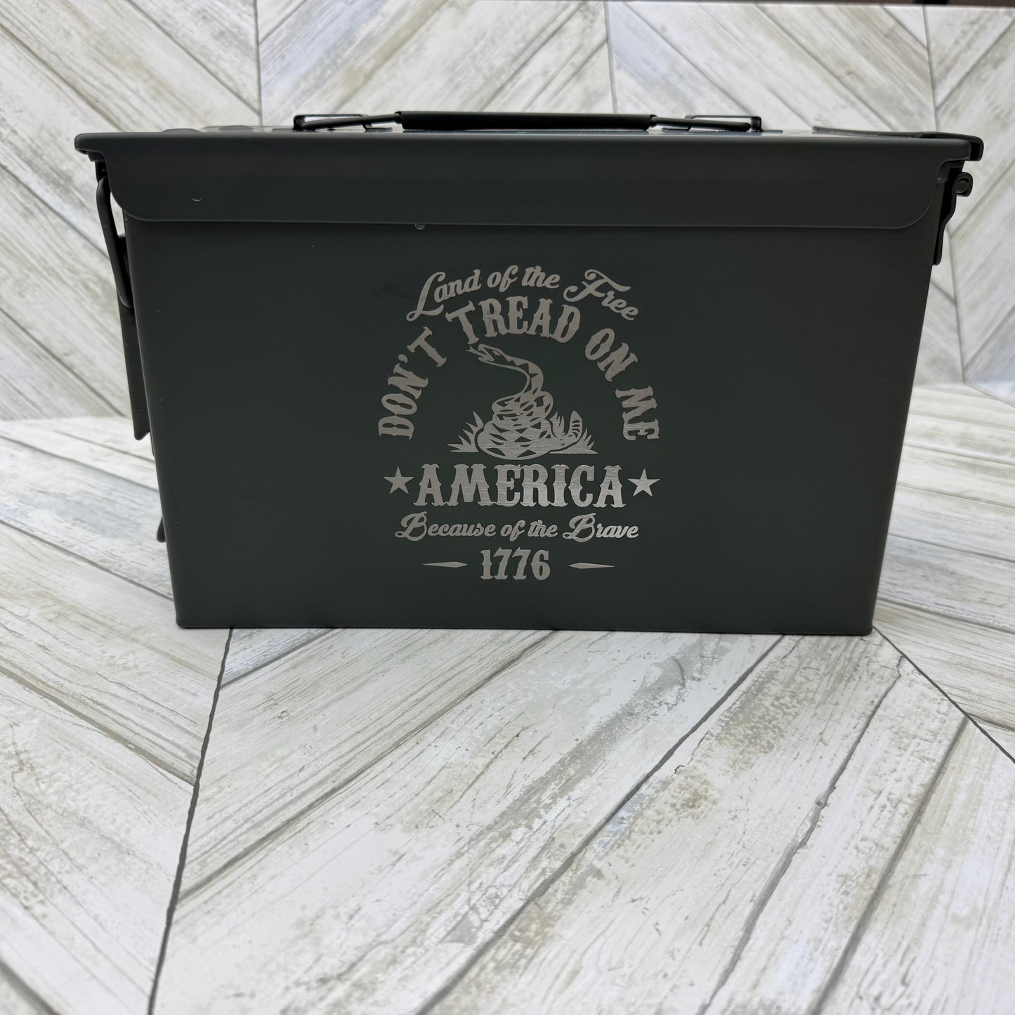 Land Of The Free Ammo Box Freedom Fathers Day Gift Custom Ammo Box Groomsmen Gifts America .50 Caliber .30 Caliber Engraved Ammo Storage Box