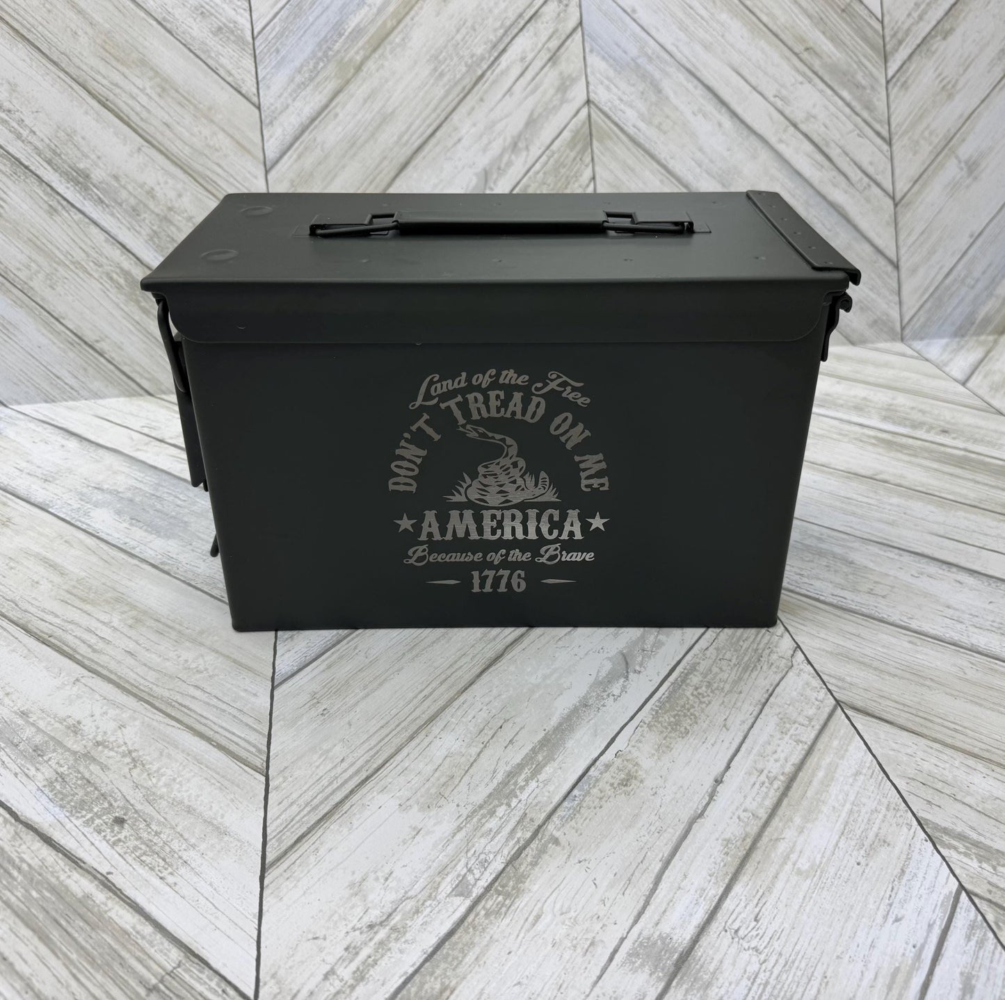 Land Of The Free Ammo Box Freedom Fathers Day Gift Custom Ammo Box Groomsmen Gifts America .50 Caliber .30 Caliber Engraved Ammo Storage Box