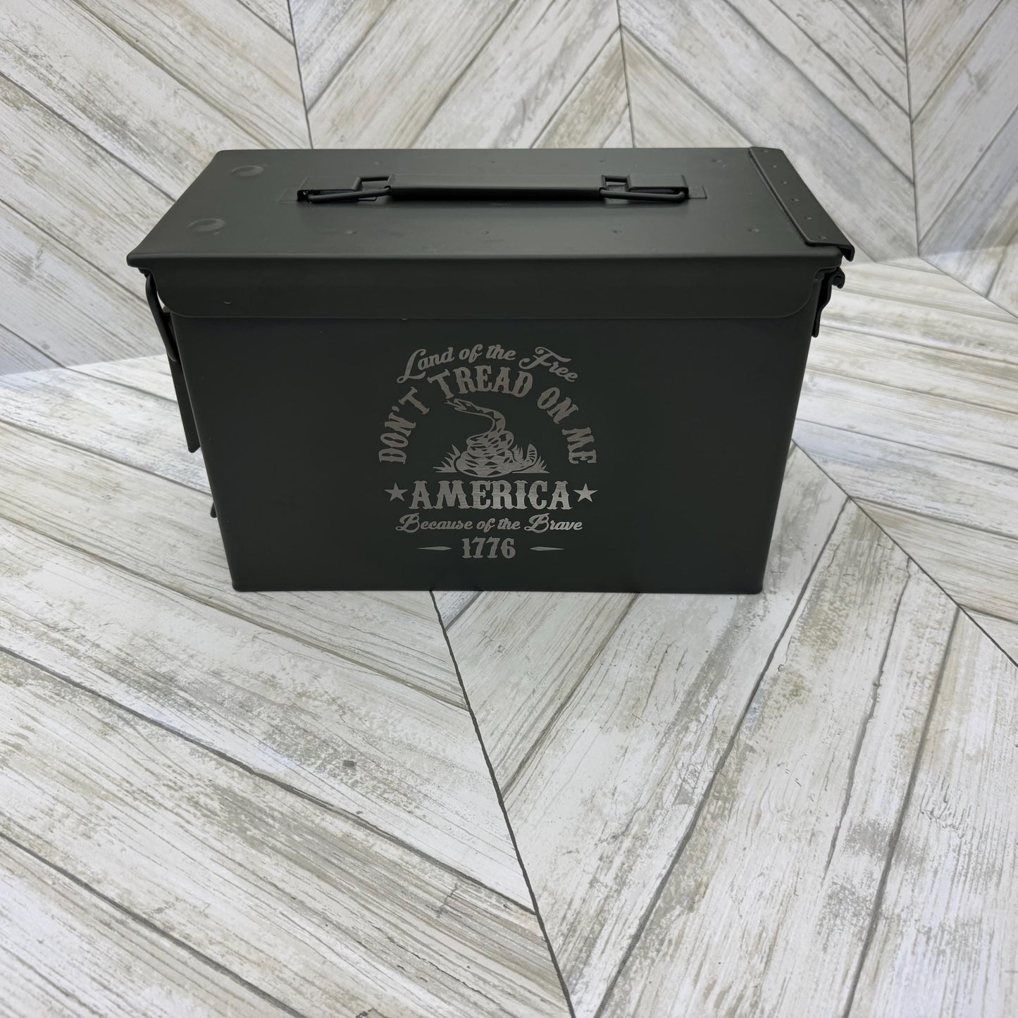 Land Of The Free Ammo Box Freedom Fathers Day Gift Custom Ammo Box Groomsmen Gifts America .50 Caliber .30 Caliber Engraved Ammo Storage Box