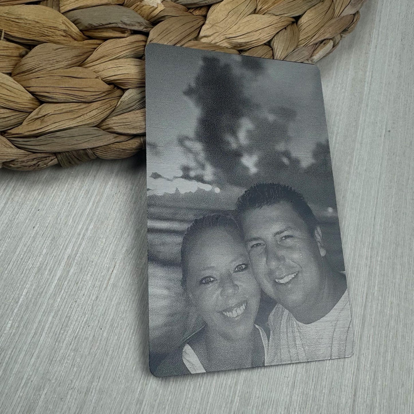 Engraved Picture Wallet Card, Personalized Picture Wallet Card, Metal Business Card, Photo Gift for Boyfriend