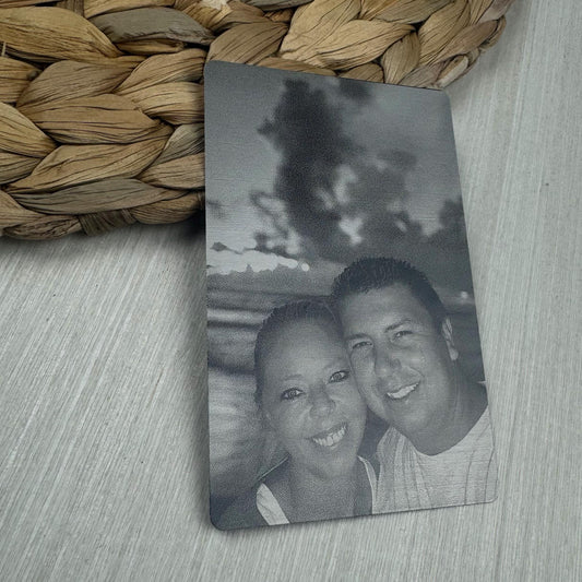 Engraved Picture Wallet Card, Personalized Picture Wallet Card, Metal Business Card, Photo Gift for Boyfriend