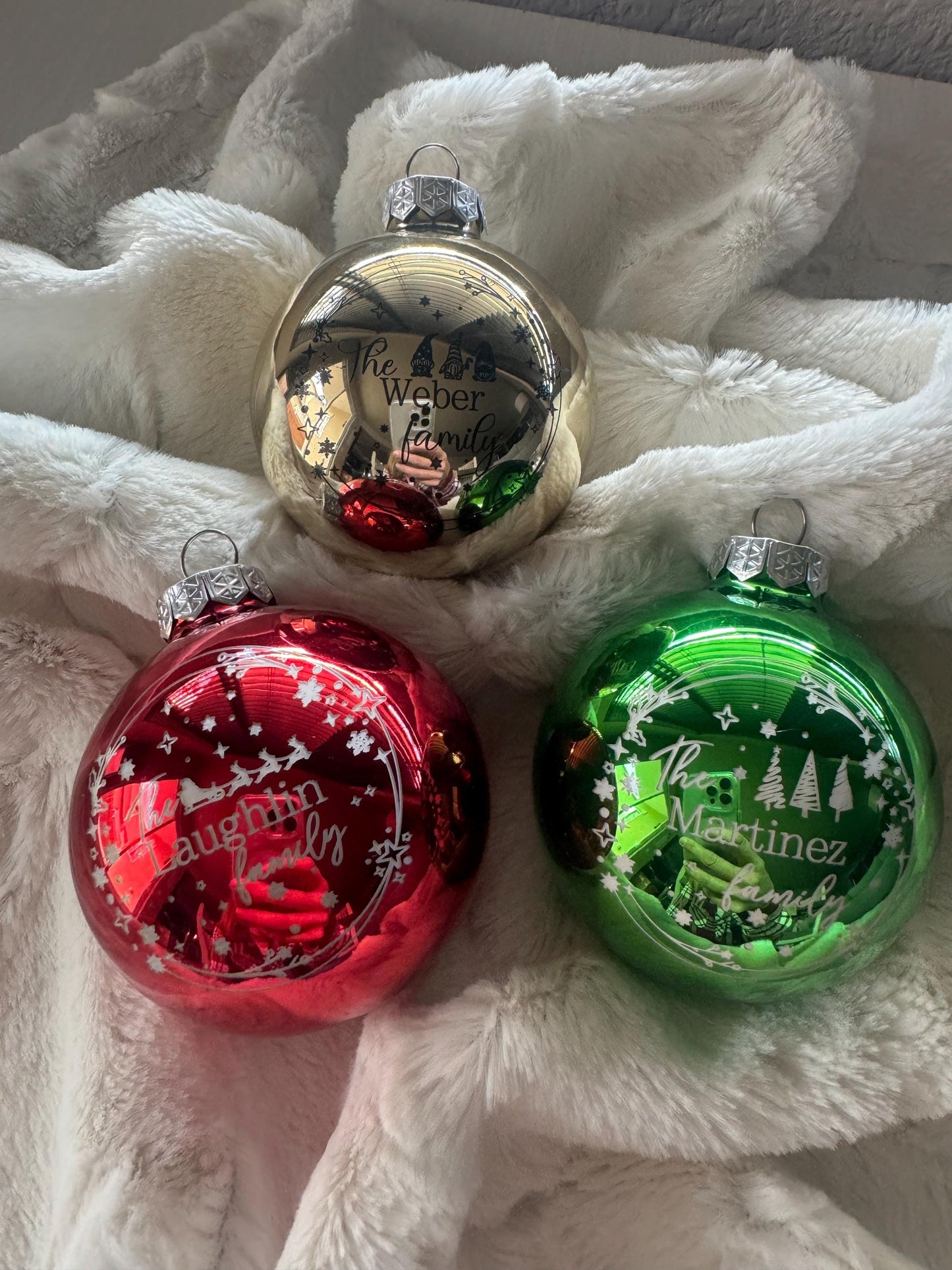 2.75 IN Custom Glass Ornament Balls, Personalized Christmas Ornament, Custom Family Christmas Ornament, Holiday Ornament, Christmas Decor