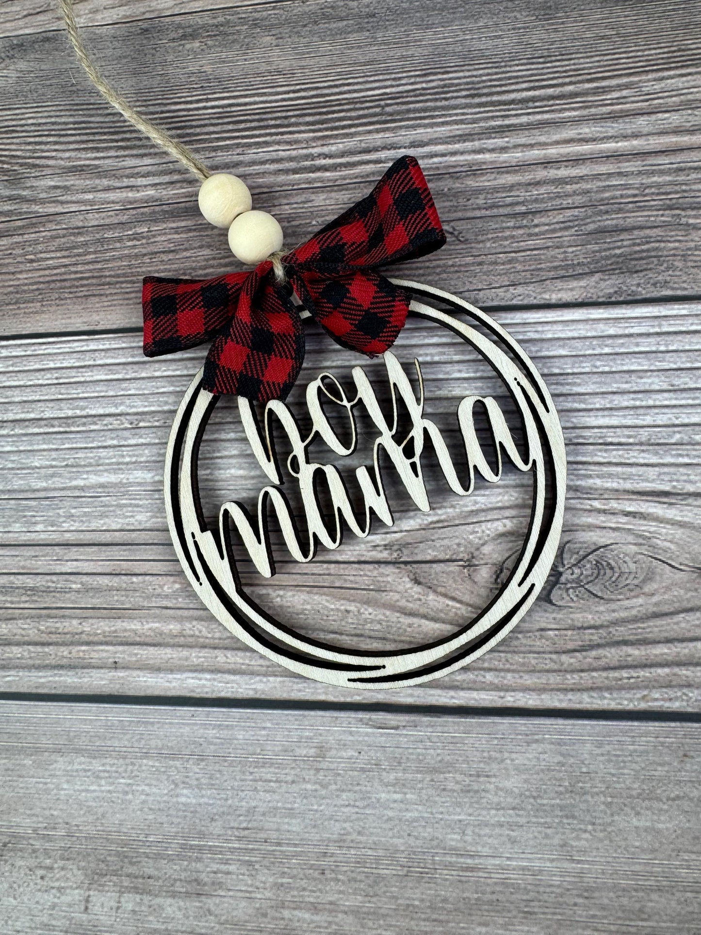 Boy Mama Rear View Mirror Car Charm Ornament, Auto Jewelry, Wooden Car Charm, Car Decor, Custom Car Decor, Custom Rear View Mirror Charm