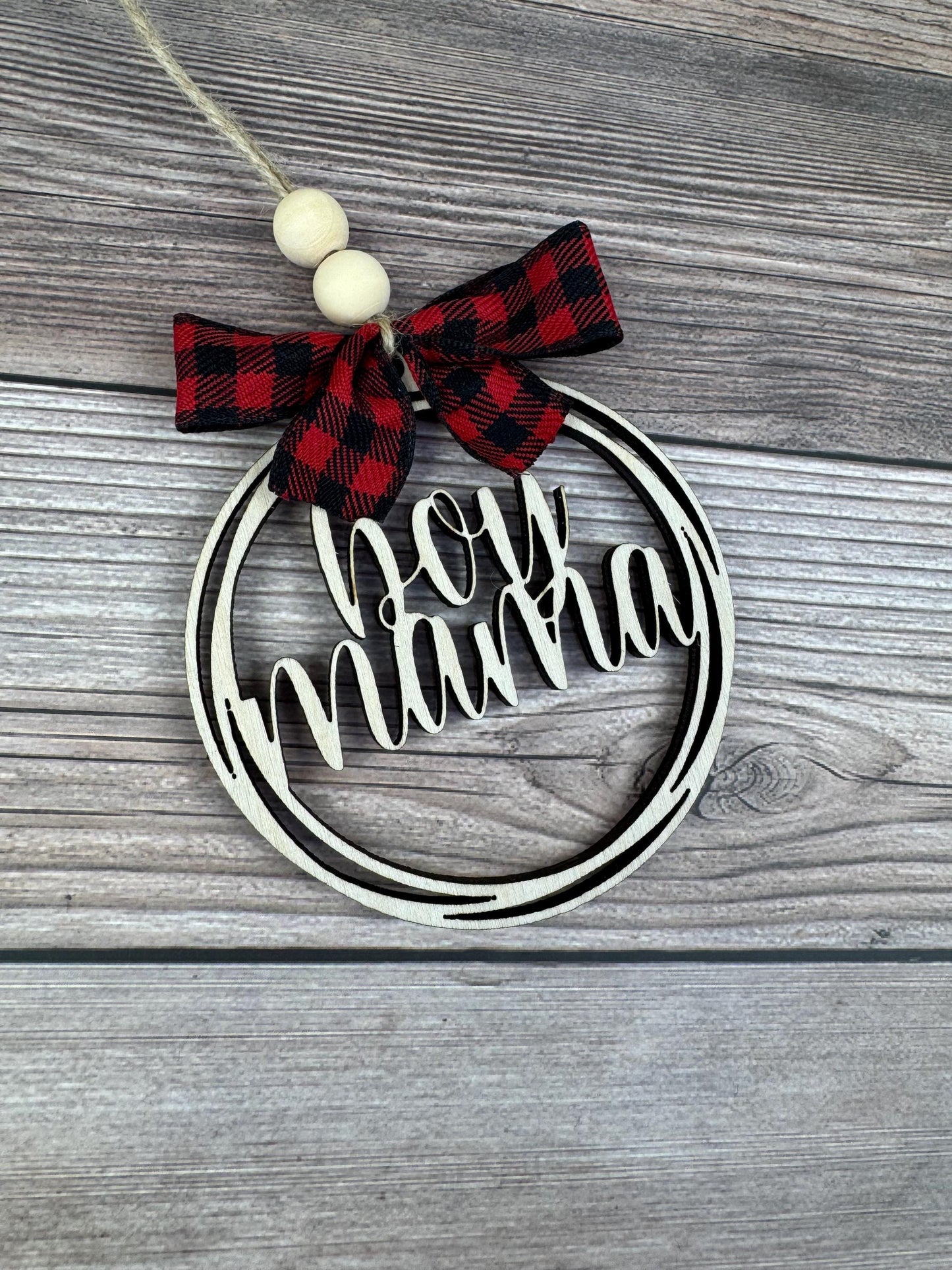 Boy Mama Rear View Mirror Car Charm Ornament, Auto Jewelry, Wooden Car Charm, Car Decor, Custom Car Decor, Custom Rear View Mirror Charm