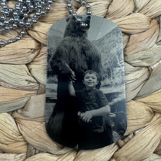 Photo Militay Dog Tag - Photo Gift, Personalized Necklace, Personalized Keychain, Photo Necklace, Custom Text Necklace, Personalized Gift