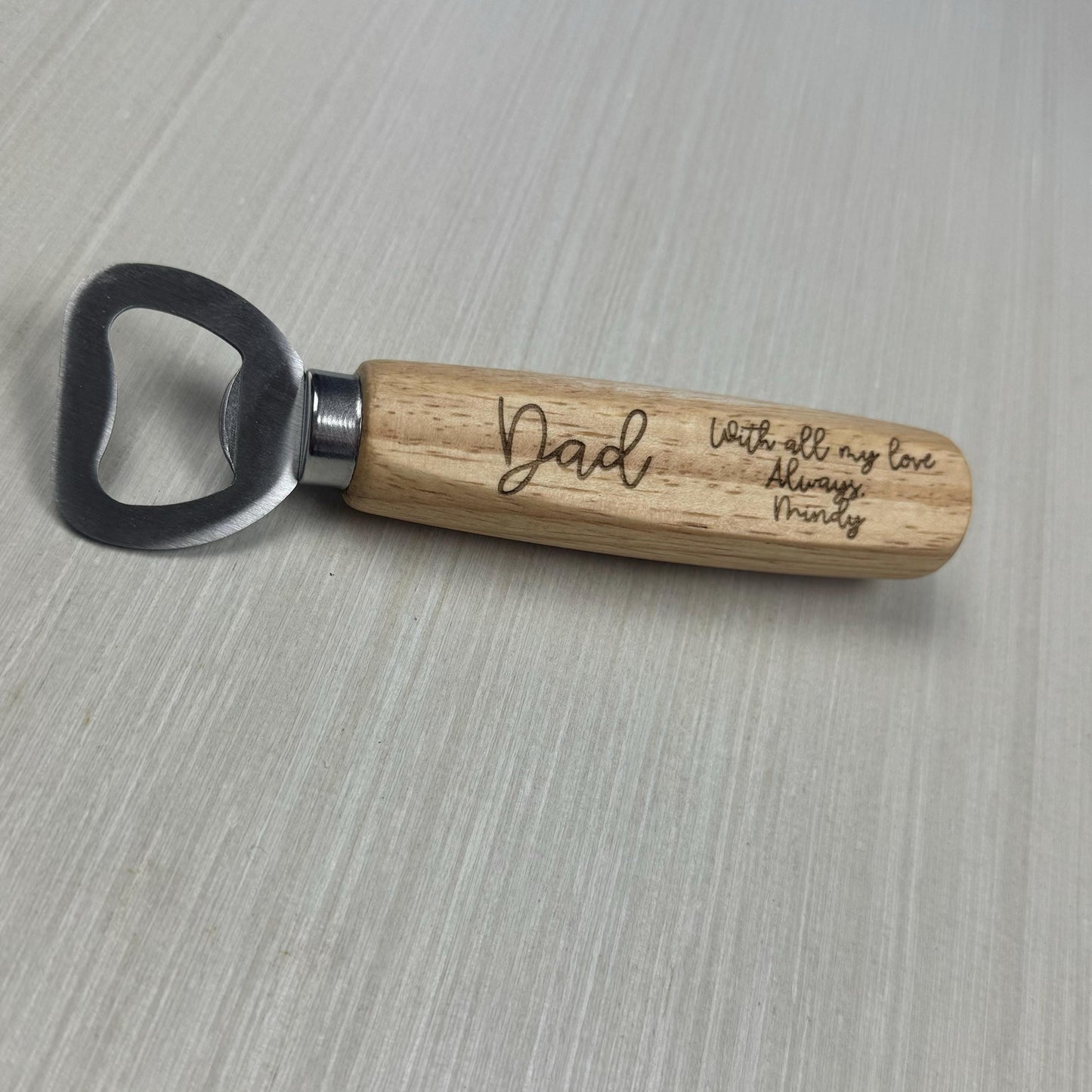 Personalized Bottle Opener, Wooden Beer Opener, Gift For Dad, Gift for Him, Dad Birthday Gift, Dad With All My Love, Beer Opener For Dad