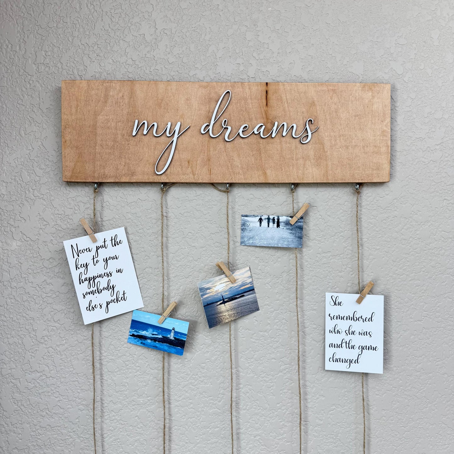 Memory Display Board Photo Clip Wall Display Collage Photo Display Board Rustic Wall Display Vision Board Wall Organizer