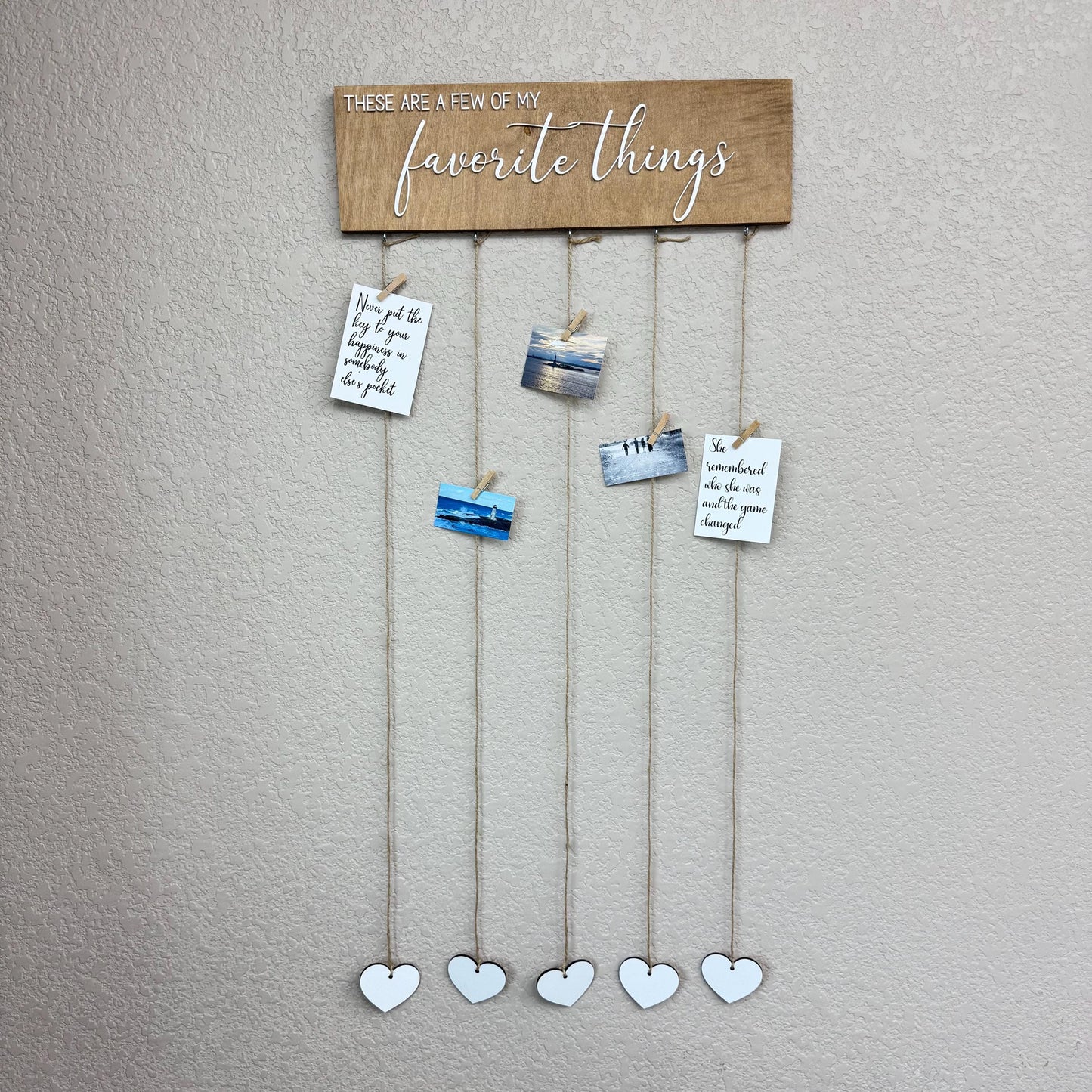 Memory Display Board Photo Clip Wall Display Collage Photo Display Board Rustic Wall Display Vision Board Wall Organizer