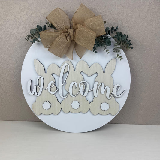 Easter Front Door Decor, Easter Welcome Door Sign, Easter Decor, Easter Door Hanger, Easter Door Wreath, Easter Bunny Decor, Welcome Sign