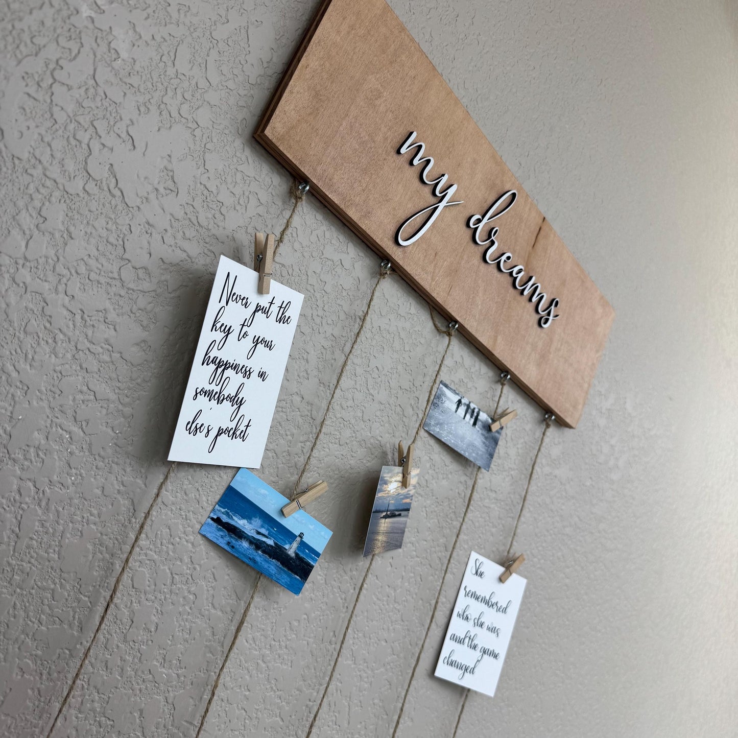 Memory Display Board Photo Clip Wall Display Collage Photo Display Board Rustic Wall Display Vision Board Wall Organizer