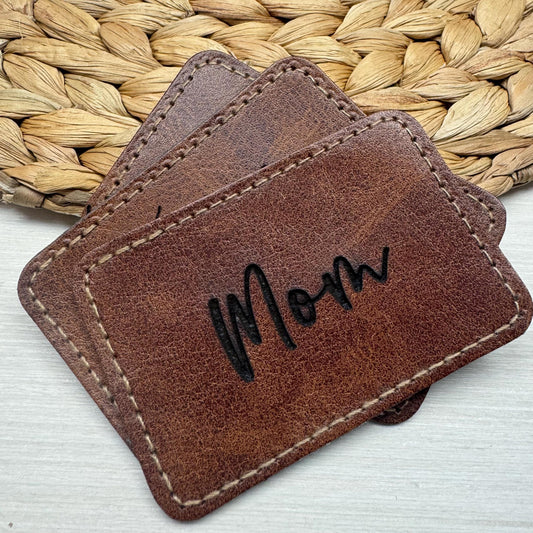 Faux Leather Personalized Name Patch, Personalized Leather Patch, Custom Iron-on Leather patch, Custom Engraved Leather Patch, Name Patch