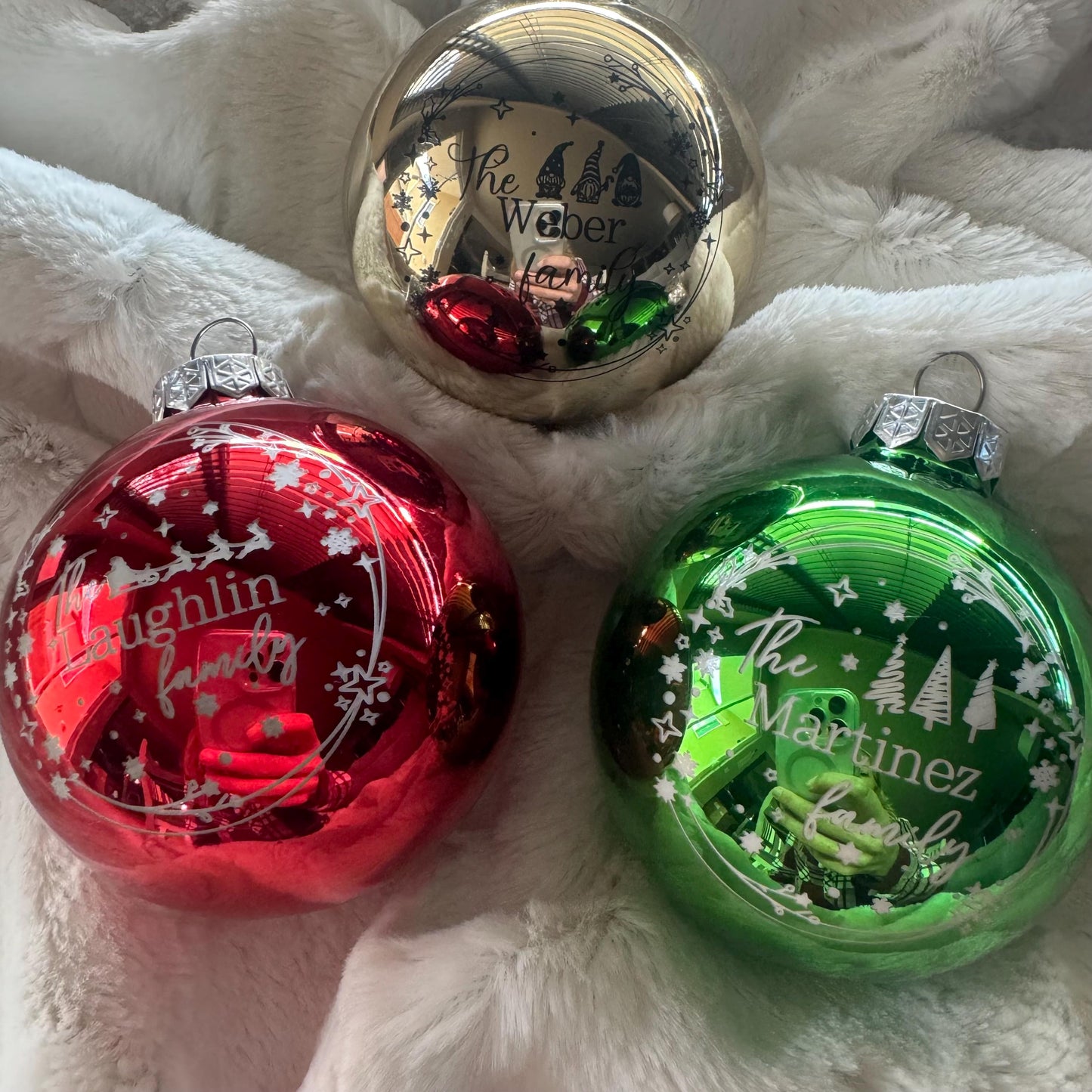 2.75 IN Custom Glass Ornament Balls, Personalized Christmas Ornament, Custom Family Christmas Ornament, Holiday Ornament, Christmas Decor