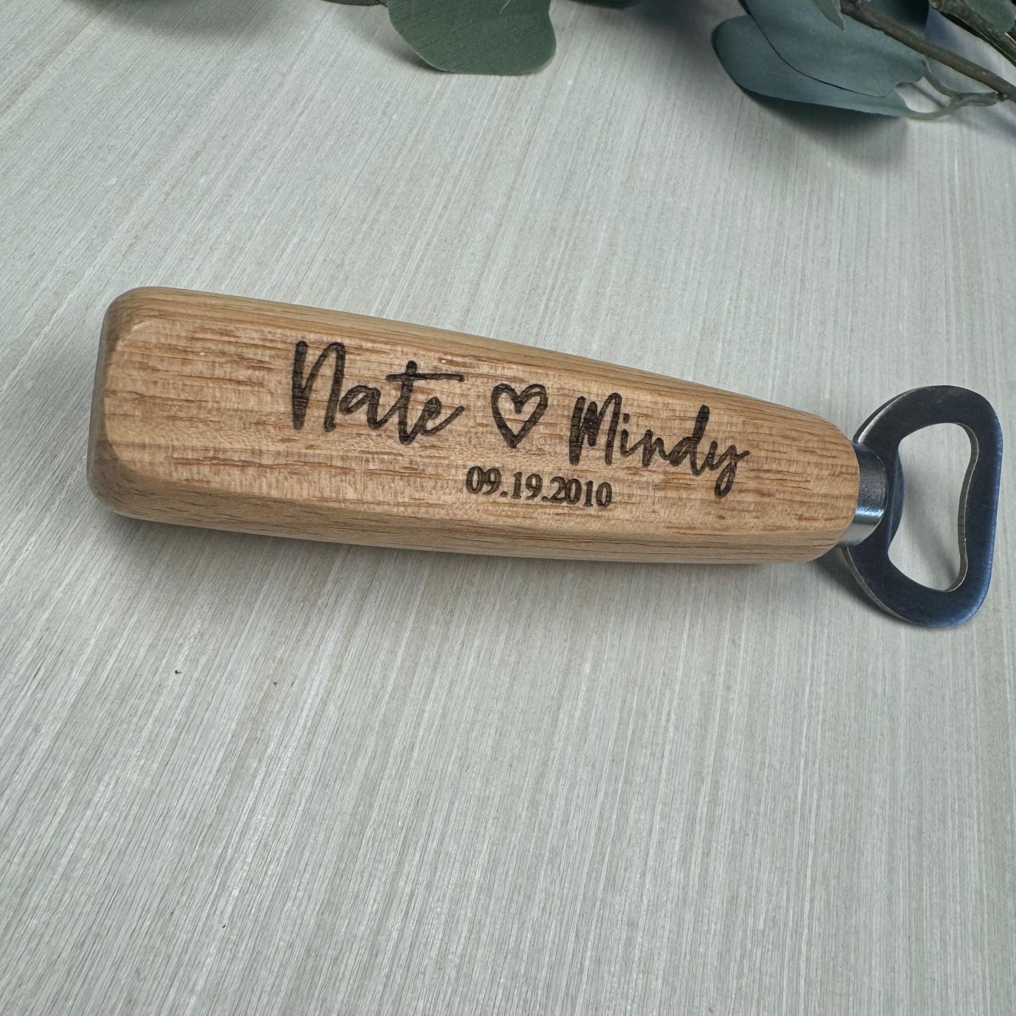 Personalized Wedding Gift Bottle Opener, Wooden Bottle Opener Laser Engraved, New Home Gift, Wedding Favor, Gift For Him, Custom Beer Opener