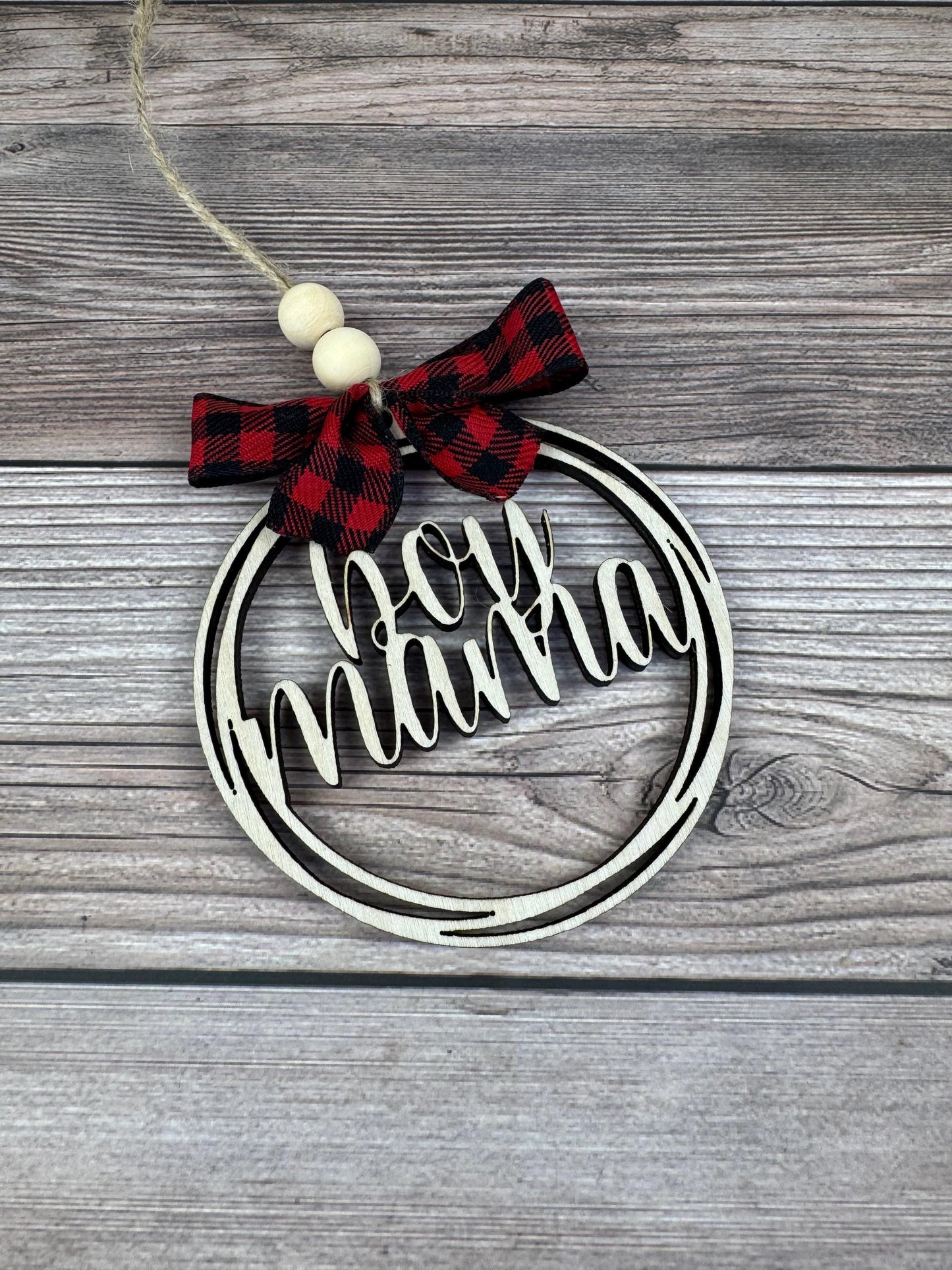 Boy Mama Rear View Mirror Car Charm Ornament, Auto Jewelry, Wooden Car Charm, Car Decor, Custom Car Decor, Custom Rear View Mirror Charm