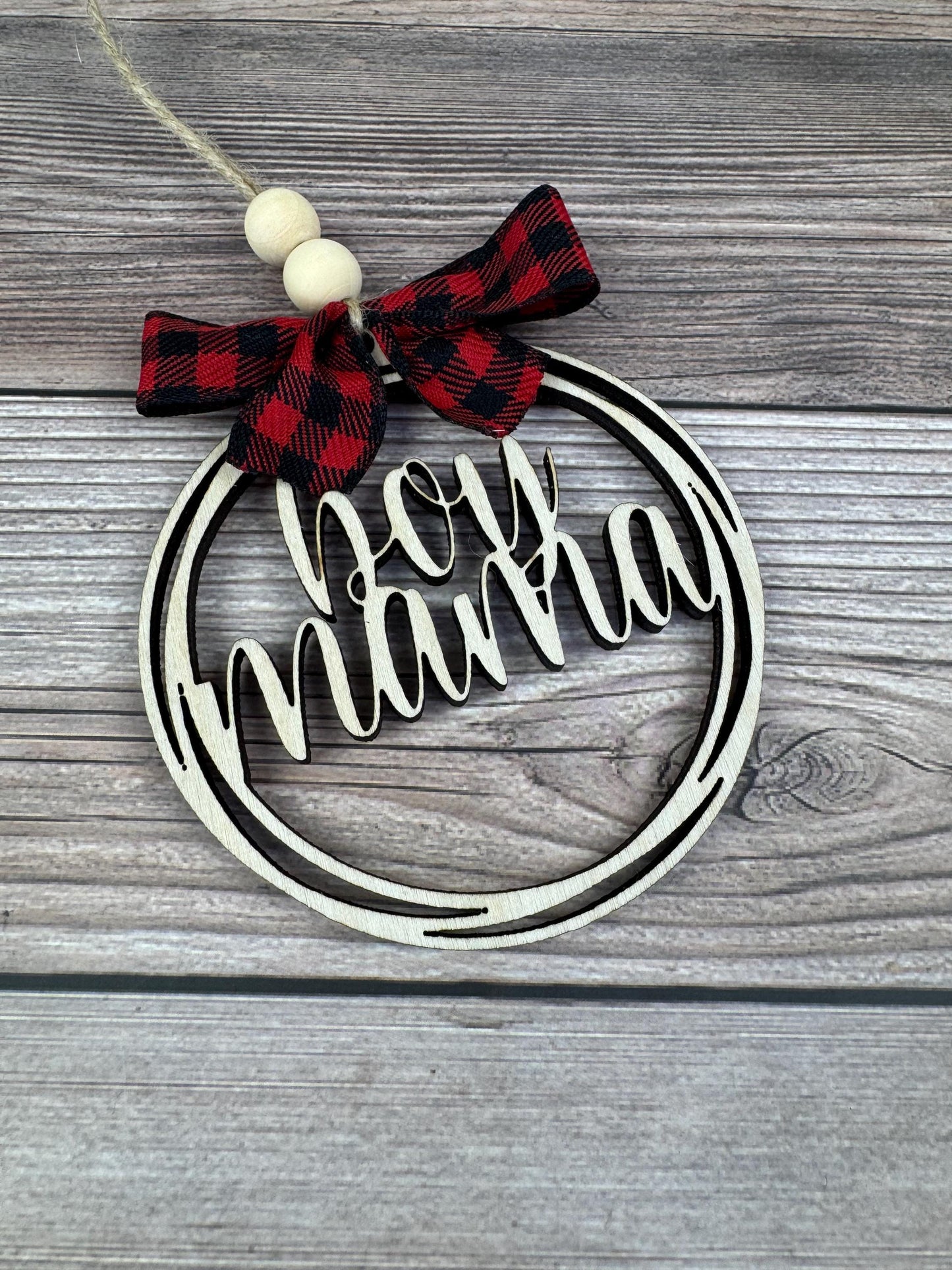 Boy Mama Rear View Mirror Car Charm Ornament, Auto Jewelry, Wooden Car Charm, Car Decor, Custom Car Decor, Custom Rear View Mirror Charm