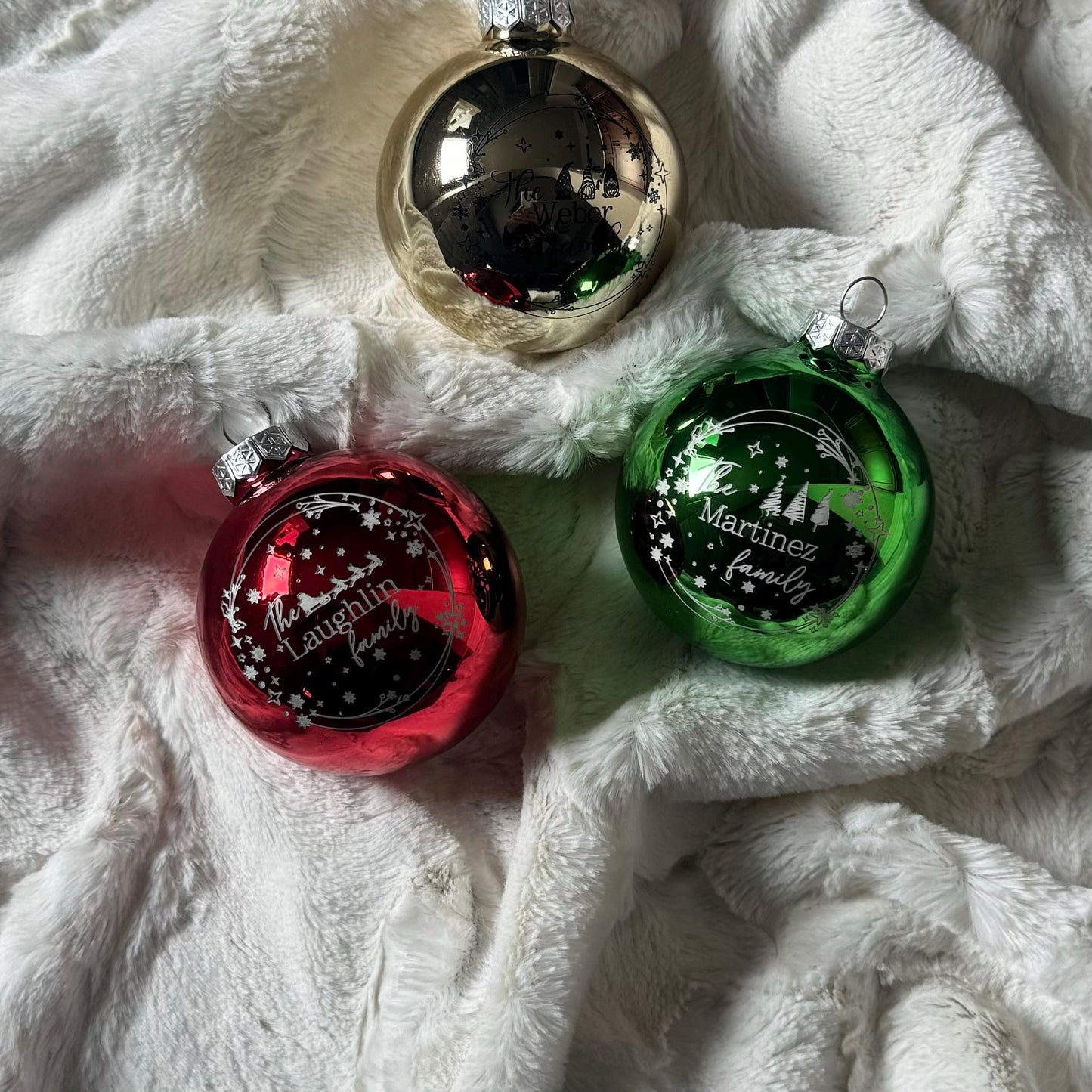 2.75 IN Custom Glass Ornament Balls, Personalized Christmas Ornament, Custom Family Christmas Ornament, Holiday Ornament, Christmas Decor