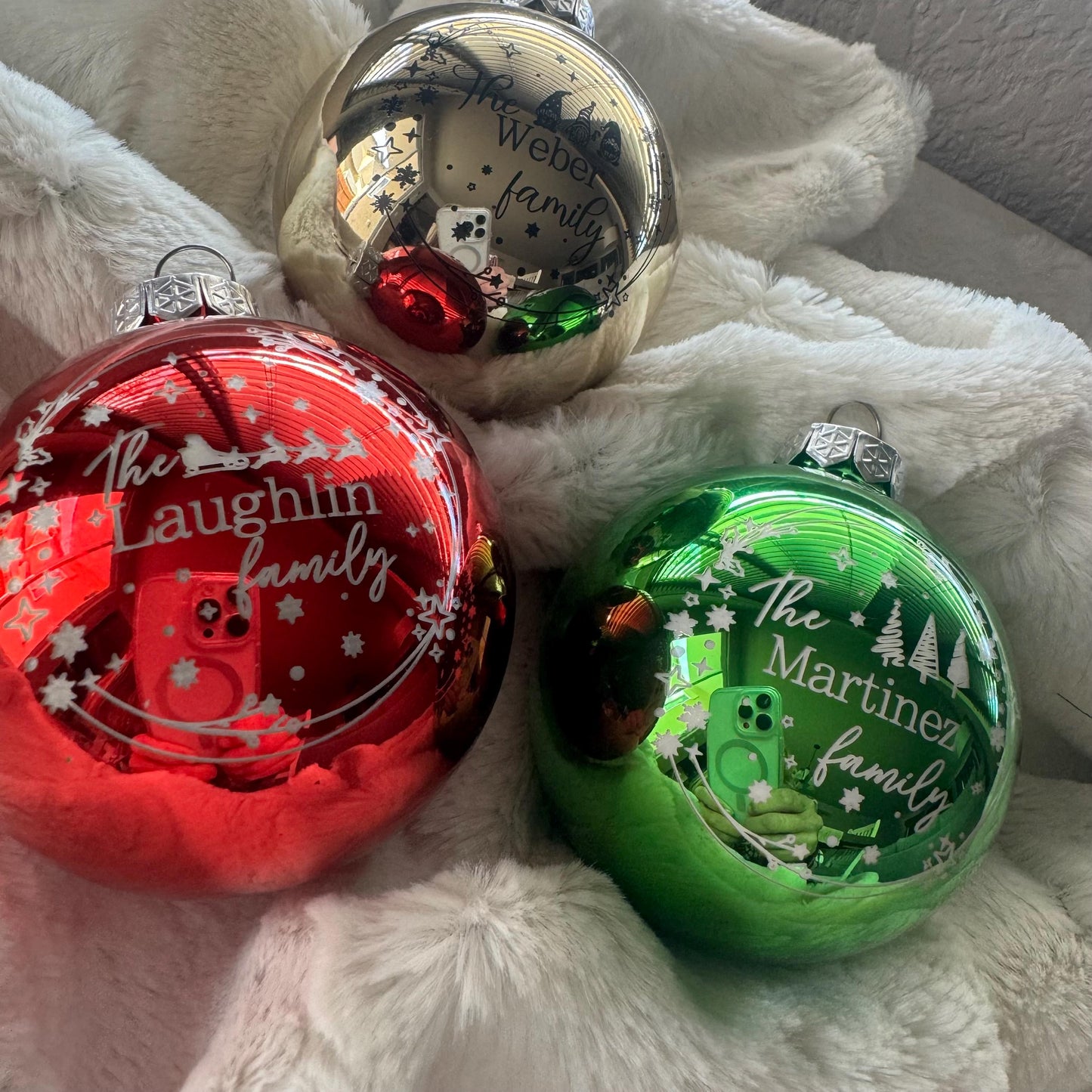 2.75 IN Custom Glass Ornament Balls, Personalized Christmas Ornament, Custom Family Christmas Ornament, Holiday Ornament, Christmas Decor