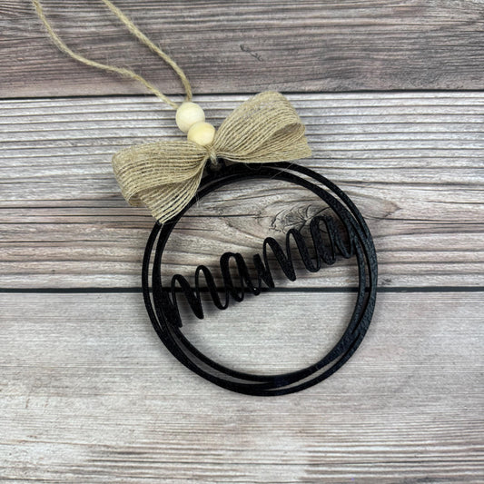 Mama Rear View Mirror Car Charm Ornament, Auto Jewelry, Wooden Car Charm, Car Decor, Custom Car Decor, Custom Rear View Mirror Charm