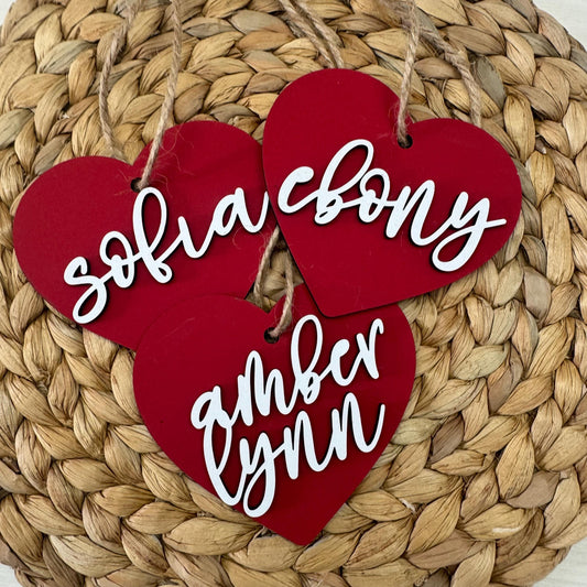 Valentines Heart Tag / Heart Gift Tag / Heart Gift Tag With Name / Valentines Name Tag / Personalized Valentines Tag / Custom Gift Tag