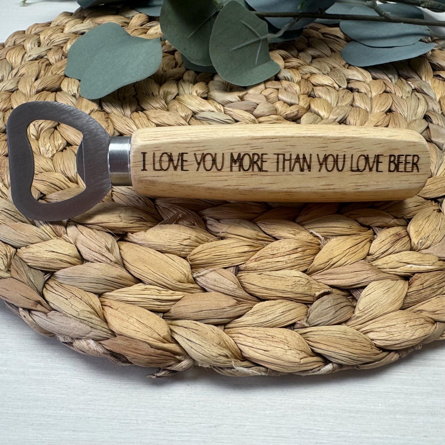 Personalized Wedding Gift Bottle Opener, Wooden Bottle Opener Laser Engraved, New Home Gift, Wedding Favor, Gift For Him, Custom Beer Opener