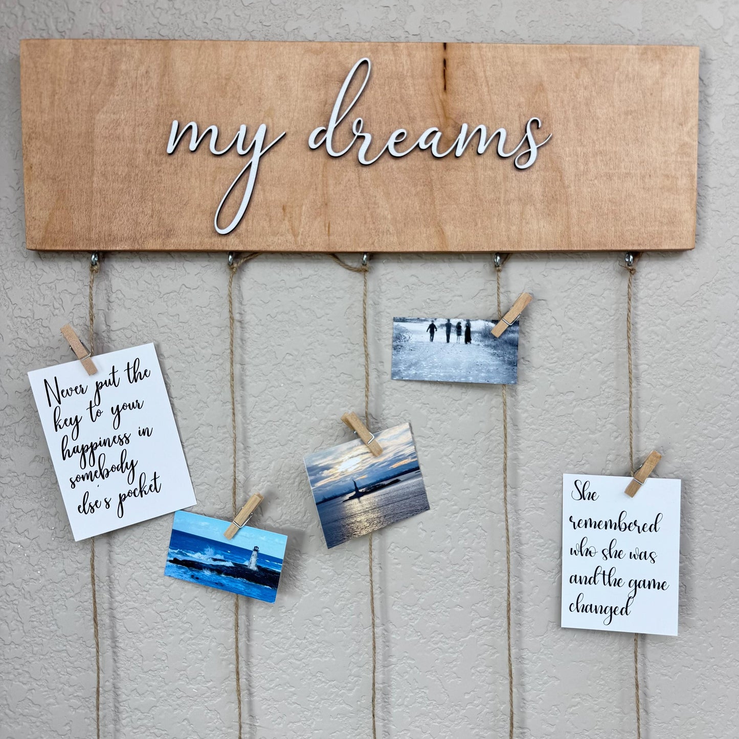 Memory Display Board Photo Clip Wall Display Collage Photo Display Board Rustic Wall Display Vision Board Wall Organizer
