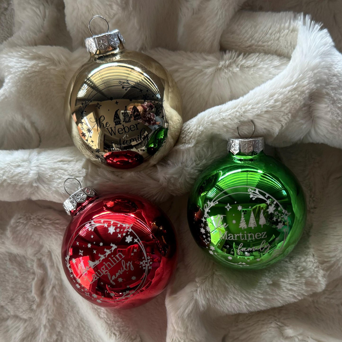 2.75 IN Custom Glass Ornament Balls, Personalized Christmas Ornament, Custom Family Christmas Ornament, Holiday Ornament, Christmas Decor
