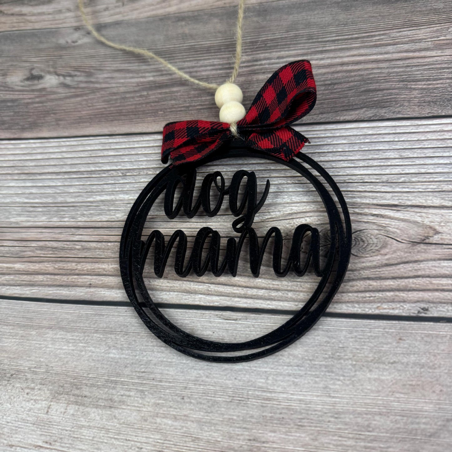 Dog Mama Rear View Mirror Car Charm Ornament, Auto Jewelry, Wooden Car Charm, Car Decor, Custom Car Decor, Custom Rear View Mirror Charm