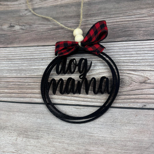 Dog Mama Rear View Mirror Car Charm Ornament, Auto Jewelry, Wooden Car Charm, Car Decor, Custom Car Decor, Custom Rear View Mirror Charm