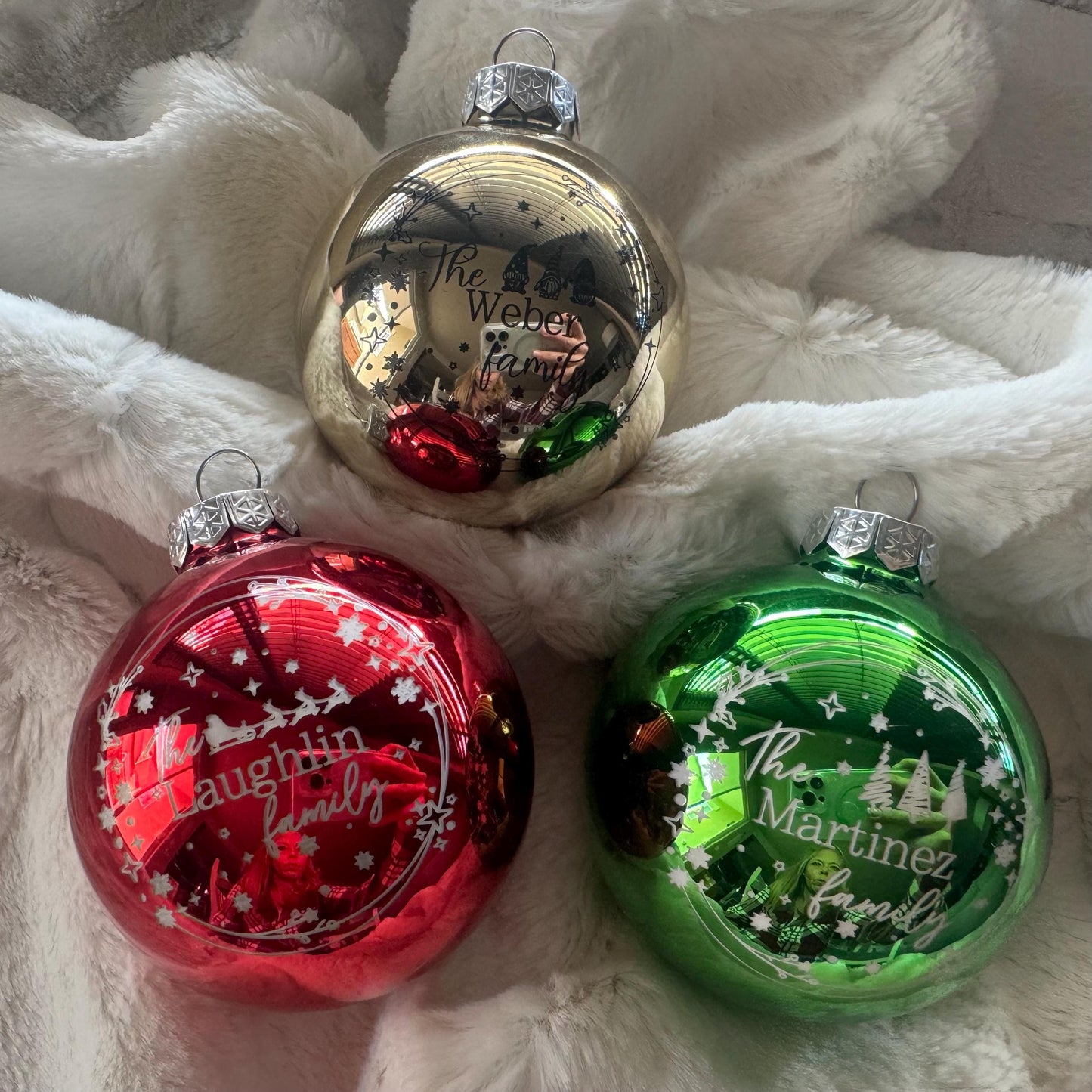 2.75 IN Custom Glass Ornament Balls, Personalized Christmas Ornament, Custom Family Christmas Ornament, Holiday Ornament, Christmas Decor