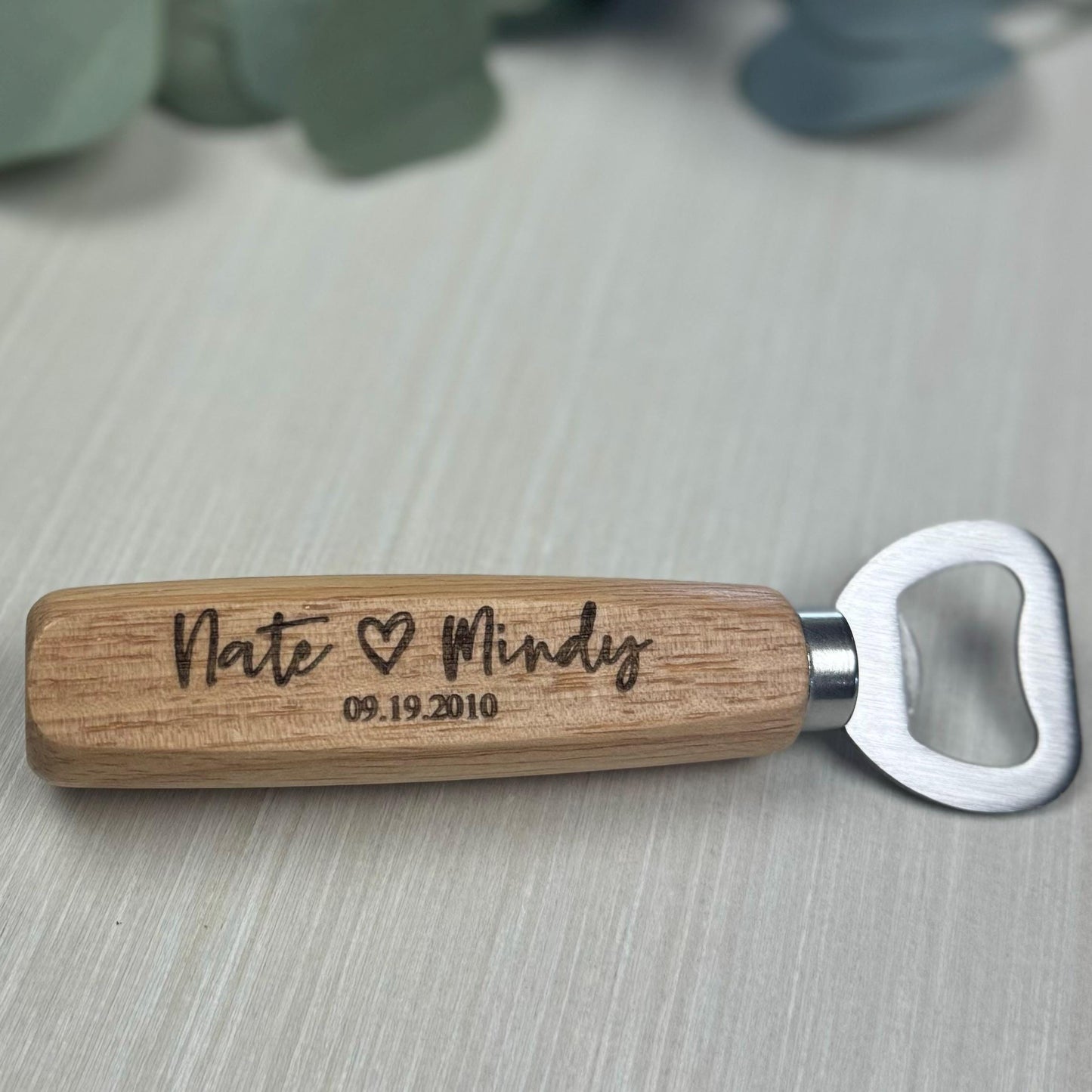 Personalized Wedding Gift Bottle Opener, Wooden Bottle Opener Laser Engraved, New Home Gift, Wedding Favor, Gift For Him, Custom Beer Opener