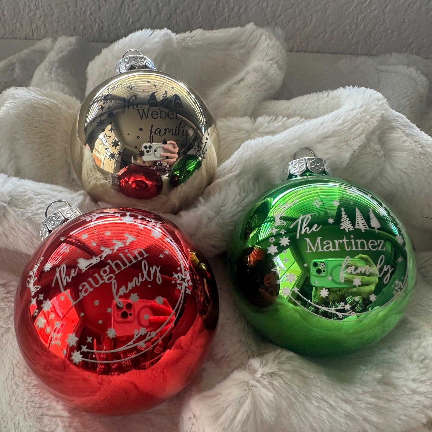2.75 IN Custom Glass Ornament Balls, Personalized Christmas Ornament, Custom Family Christmas Ornament, Holiday Ornament, Christmas Decor