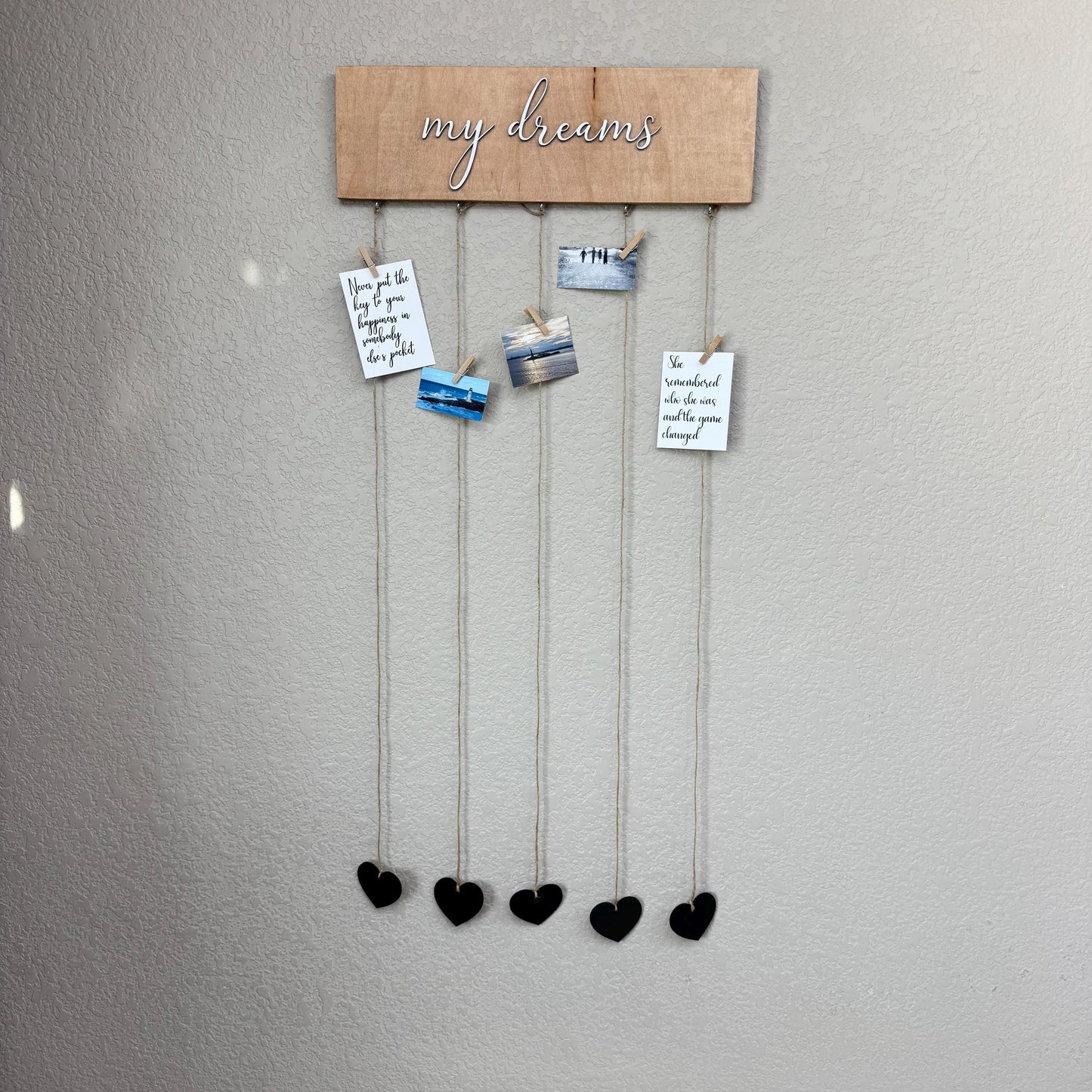 Memory Display Board Photo Clip Wall Display Collage Photo Display Board Rustic Wall Display Vision Board Wall Organizer