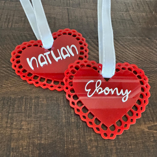Valentines Heart Tag / Heart Gift Tag / Heart Gift Tag With Name / Valentines Name Tag / Personalized Valentines Tag / Custom Gift Tag
