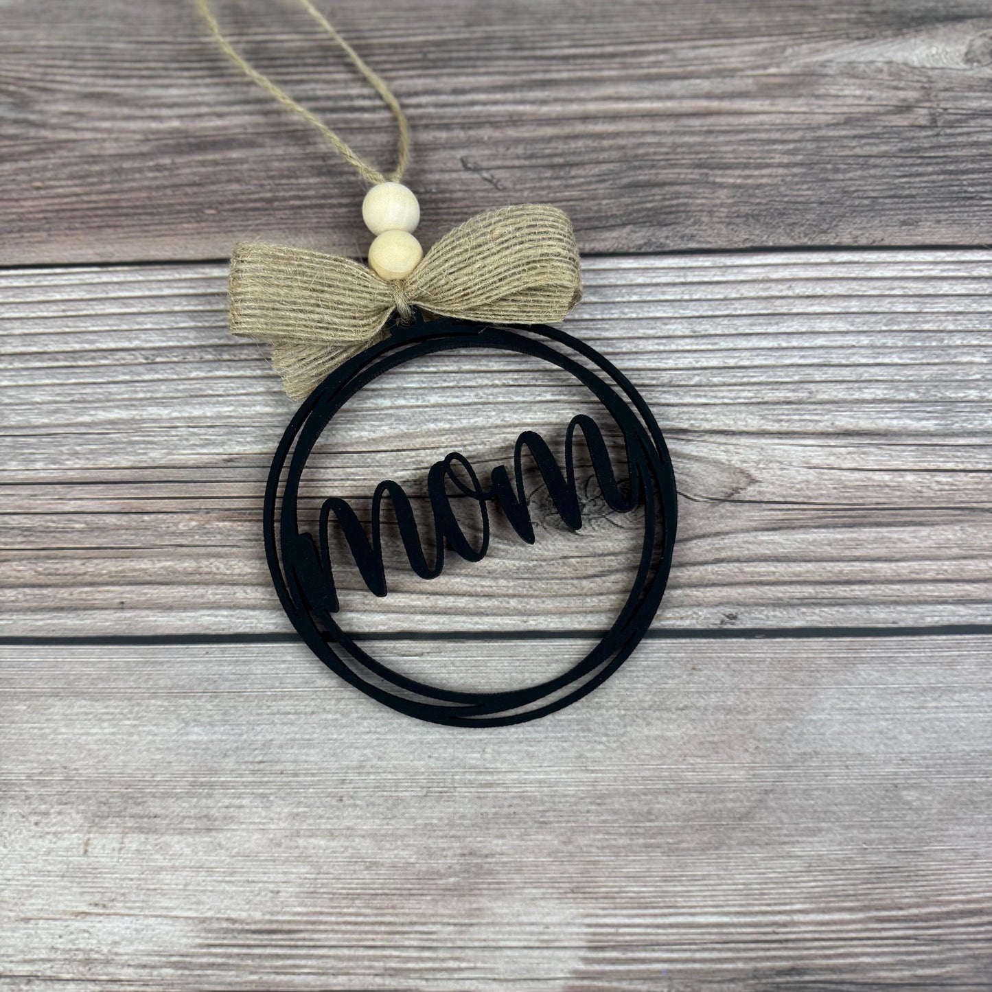 Mom Rear View Mirror Car Charm Ornament, Auto Jewelry, Wooden Car Charm, Car Decor, Custom Car Decor, Custom Rear View Mirror Charm