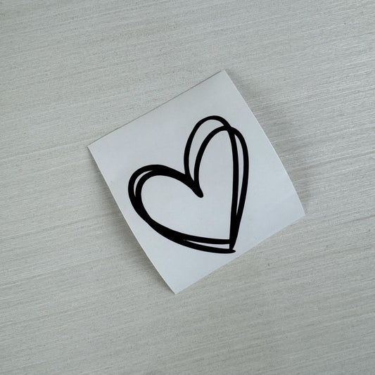 Vinyl Heart Decal, Doodle Heart Decal, Love Decal, Laptop sticker, Heart sticker