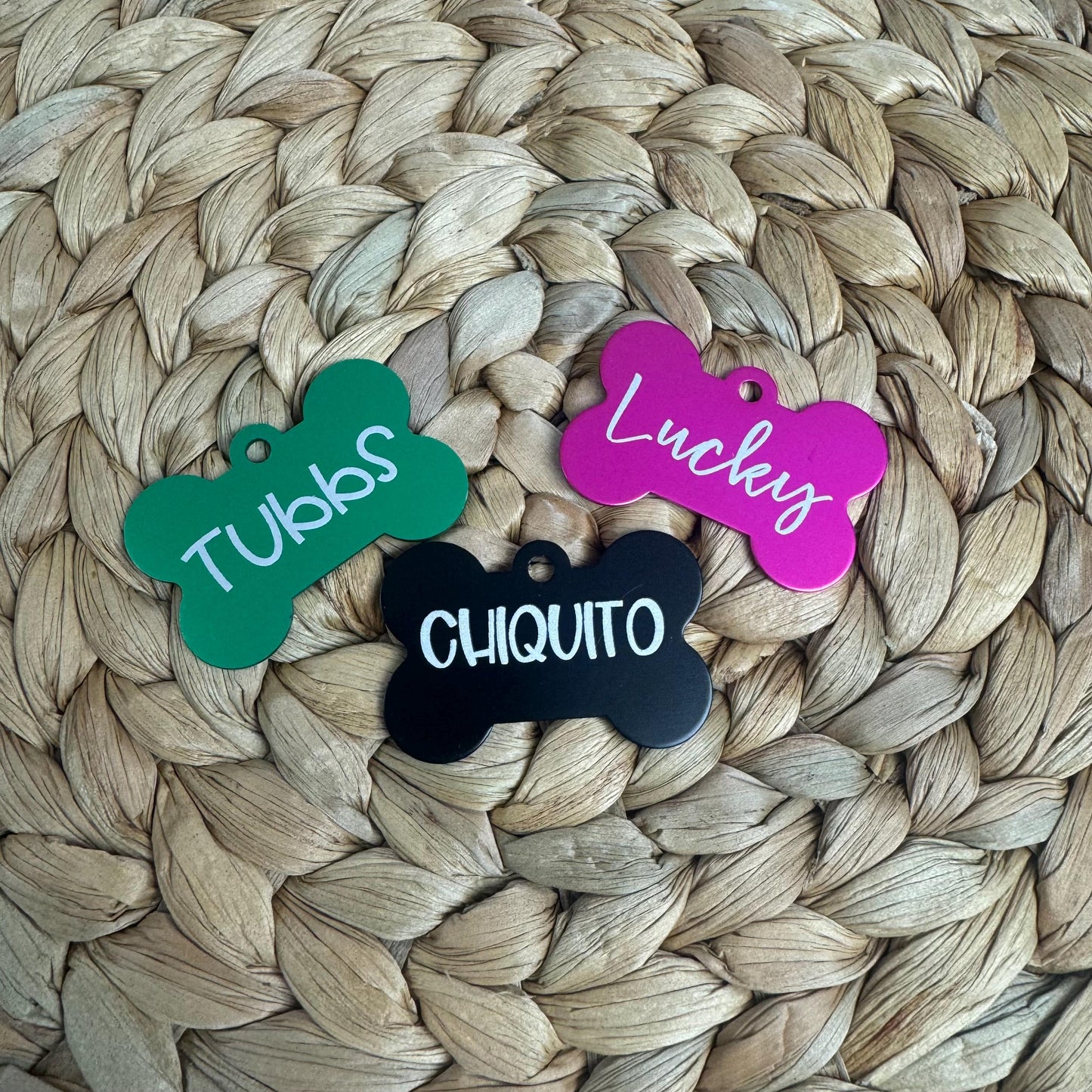 Custom Pet ID Tags, Laser Engraved Aluminum,