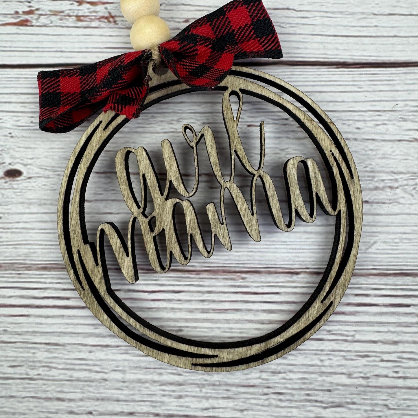 Girl Mama Rear View Mirror Car Charm Ornament, Auto Jewelry, Wooden Car Charm, Car Decor, Custom Car Decor, Custom Rear View Mirror Charm